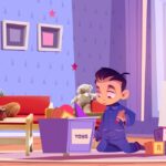 Kid in room with included furniture