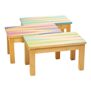 Three Wooden Benches for Kids