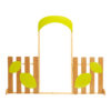 Playfurn's wooden fence divider with arch for kids