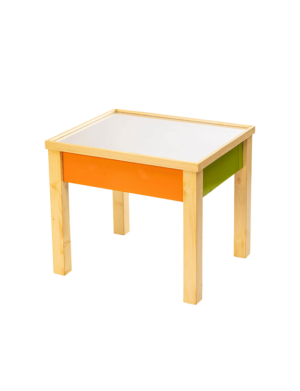 a small table with a white surface