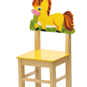 Playfurn's Yellow Pony Wooden Chair for Kids