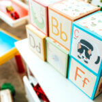 a group of blocks with letters on them