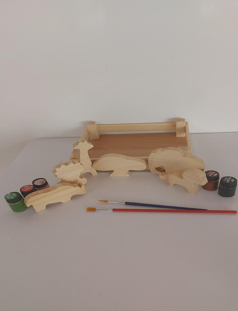Wooden Animals (Wild) in Wooden Crate